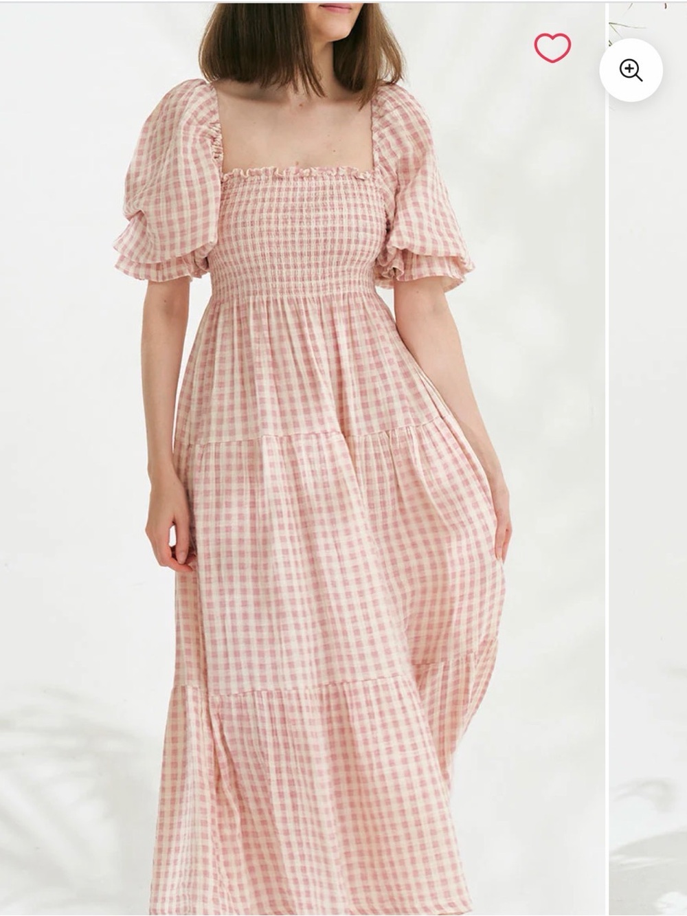 Nothing Fits But Kiko Midi Dress in pink white Gingham M NWT